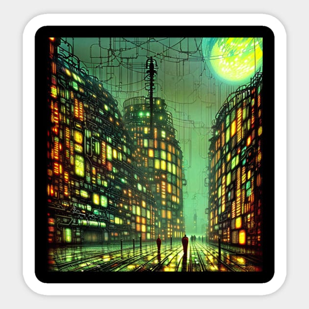 Abstract Cityscape Sticker by Trip Tank